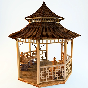 Elegant Garden Gazebo 3D model image 1 