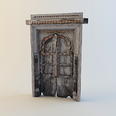 Title: Antique Indian Maharaja Interior Door 3D model image 1 