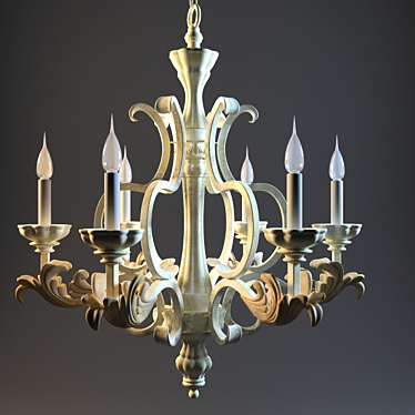 Elegant Florence Chandelier 3D model image 1 