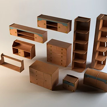 Captain Kids Furniture: Chests & Shelves 3D model image 1 