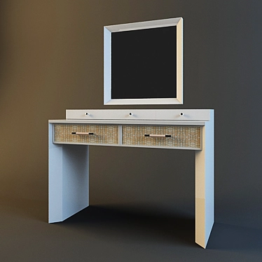 Torino Vanity Set with Mirror 3D model image 1 