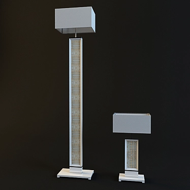 Torino Designer Floor and Table Lamp Set 3D model image 1 