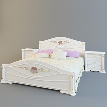 Malaysian-made Bed: Exquisitely Crafted & Inspired by Photos 3D model image 1 