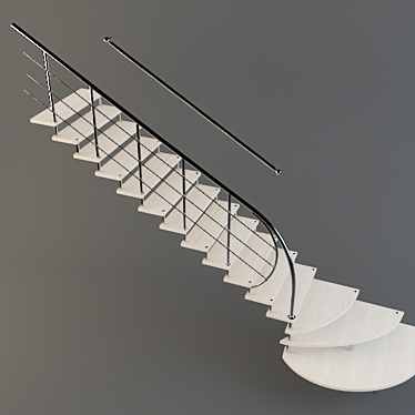 Hi-Tech Staircase: Sleek and Modern 3D model image 1 