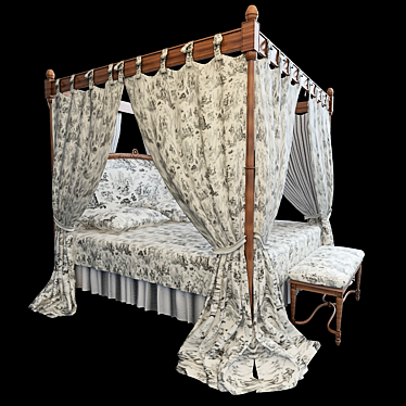 Elegant Canopy Bed 3D model image 1 