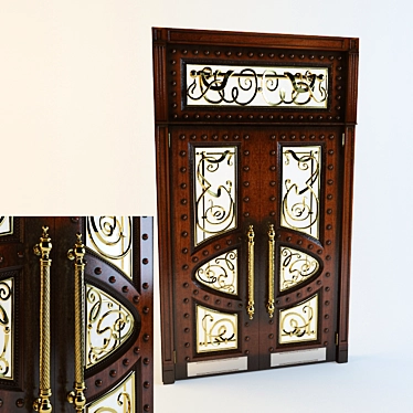 Grand Premier Entrance Door: Artistic Forge, Salice Paolo Handles 3D model image 1 