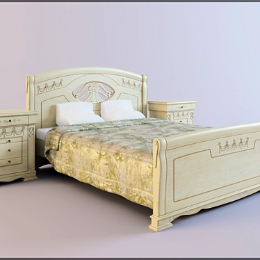 Laura Collection: Bed and Bedside Tables 3D model image 1 