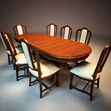 Italian Inspired Table Set 3D model image 1 