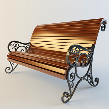 Texture-rich Bench 3D model image 1 