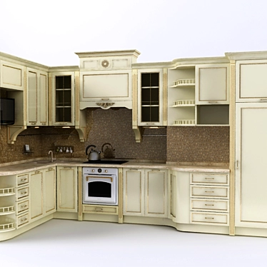 Custom Made Kitchen 3D model image 1 