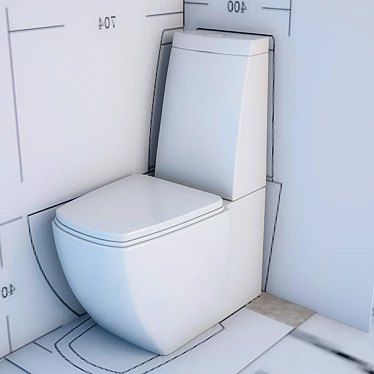 Devit Country - Stylish Floor-Mounted Toilet 3D model image 1 