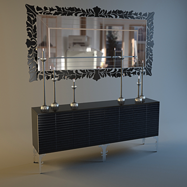 Midnight Visionnare: Ipe Cavalli Mirrored Sideboard 3D model image 1 