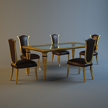 Roberto Ventura Eleganza Dining Set 3D model image 1 