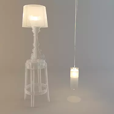 Kartell Trio: Stool, Lamp & Pendant 3D model image 1 