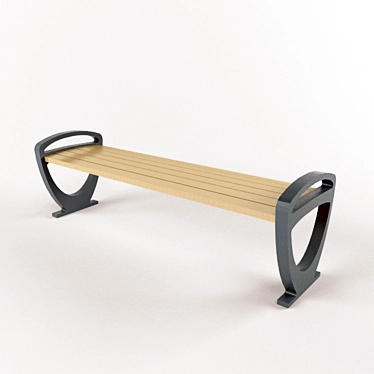 Modern Backless Bench 3D model image 1 