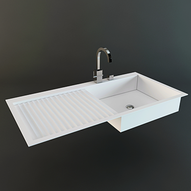 Kitchen Sink with Faucet 3D model image 1 