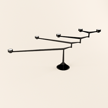 Elegant Metal Candle Holder 3D model image 1 