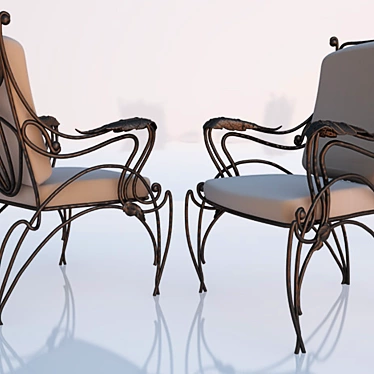 Sleek Metal Chair 3D model image 1 