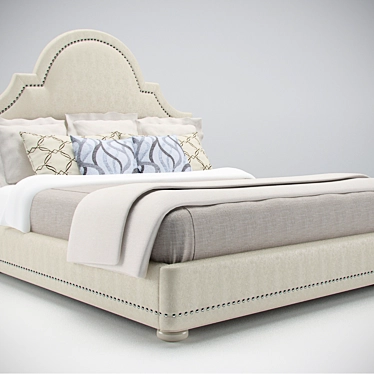 Luxury Margaux King Upholstered Bed 3D model image 1 