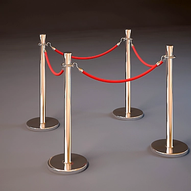 Museum Exhibition Fence | 1m height, 1m spacing 3D model image 1 