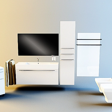 Elegant Oasis: Bathroom Furniture 3D model image 1 