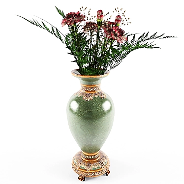 Elegante Blumenvase mit Texturen 3D model image 1 