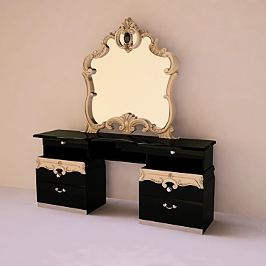 Elegant Barocco Black Vanity Set 3D model image 1 