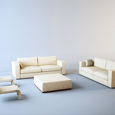 Cozy Modern Sofa 3D model image 1 