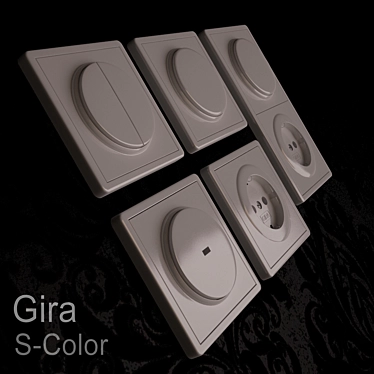 Gira S-Color: Self-Retracting Switches and Sockets 3D model image 1 