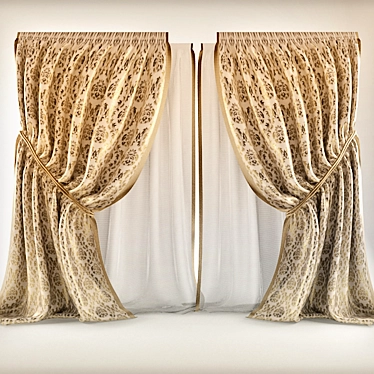 Exquisite Decorative Curtain 3D model image 1 