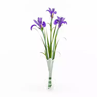 Elegant Iris Vase 3D model image 1 