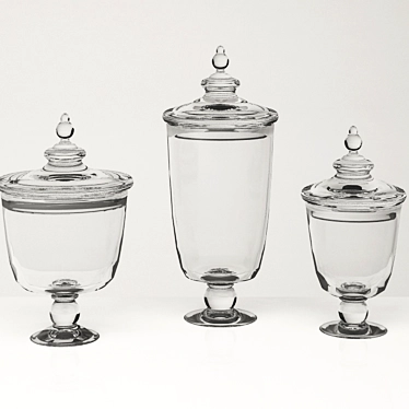 Elegant Glass Vases 3D model image 1 