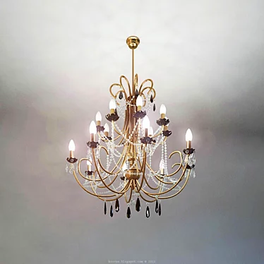 Elegance Illuminated Chandelier 3D model image 1 