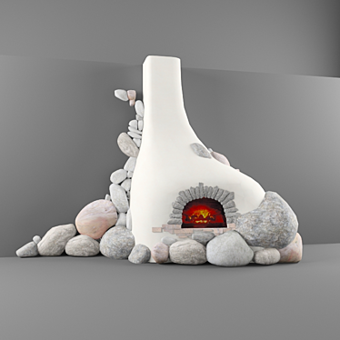 Wall-Mounted Stove: Textured Elegance 3D model image 1 