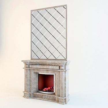 Marble Texture Fireplace 3D model image 1 