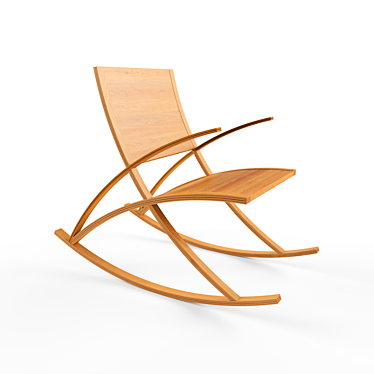 Elegant Rocking Chair - 90cm Height, 55cm Width, 110cm Length 3D model image 1 