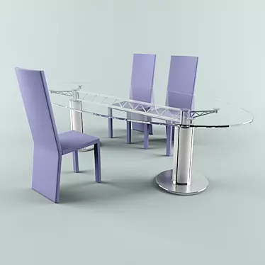 Sleek Glass Conference Table 3D model image 1 