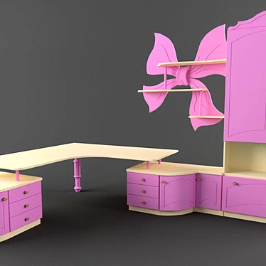 Hello Kitty Kids Furniture 3D model image 1 