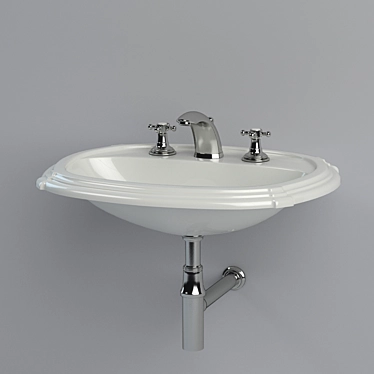 Vintage-contoured Jacob Delafon Portrait Sink 3D model image 1 