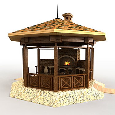 Outdoor BBQ Gazebo 3D model image 1 