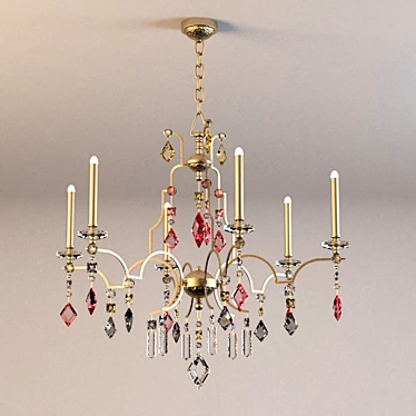 Elegant Crystal Chandelier 3D model image 1 