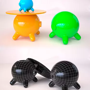 Joel Escalona Pogo Table: Whimsical Decor for Kids 3D model image 1 