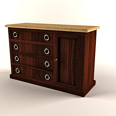 Modern Floor Standing Cabinet with Unique Textures 3D model image 1 