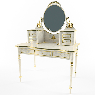 Elegant Vanity Set with Mirror 3D model image 1 