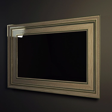 Elegant Wide Frame Mirror 3D model image 1 