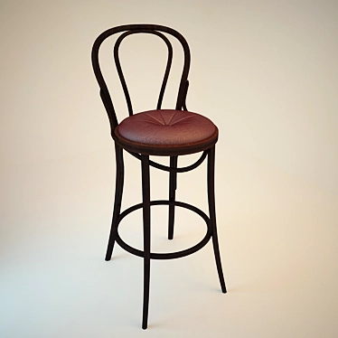 Vintage-inspired Vienna Bar Stool 3D model image 1 