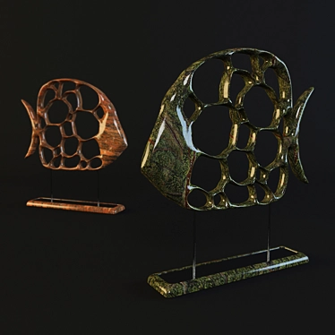 Stone Fish Sculpture 3D model image 1 