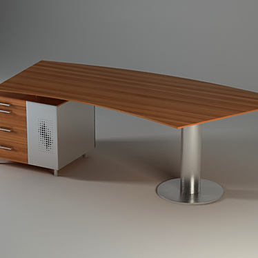 Elegant Office Desk with V-Ray Textures 3D model image 1 