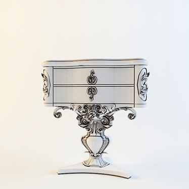 Rustic Oak Bedside Table 3D model image 1 