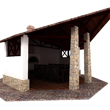 Private Exterior Gazebo 3D model image 1 